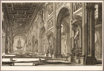 Vue intérieure de la basilique Saint-Jean-de-Latran, de Vues de Rome