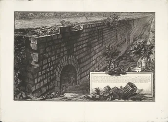Construction murale (Veduta della magnifica Sostruzione fabbricata per regger la falda del Monte, e per render la via Appia più commoda e meno declive tra la valle, e le due opposte colline)