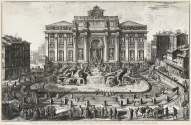 Vue en perspective de la grande fontaine de l