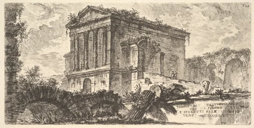 Planche 26 : Temple du Clitumnus entre Foligno et Spoleto, tiré de « Quelques vues d