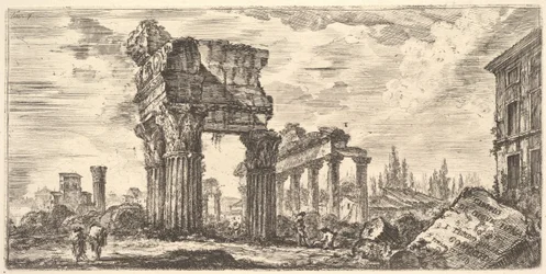Planche 7 : Temple de Jupiter Tonans Jupiter le Tonnerre. 1. Temple de la Concorde. Temp..., vers 1748