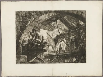 Prisonniers sur une plate-forme en saillie, planche 10 de Prisons imaginaires
