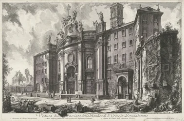 Santa Croce in Gerusalemme à Rome (Veduta della Facciata della Basilica di S. Croce in Gerusalemme) (série: Vues de Rome) (série: Vedute di Roma disegnate ed incise da Giambattista Piranesi architetto Veneziano)