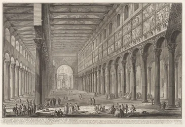 Vue intérieure de la Basilique de S. Paolo fuori delle Mura