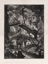 Le pont-levis, planche 7 de Carceri