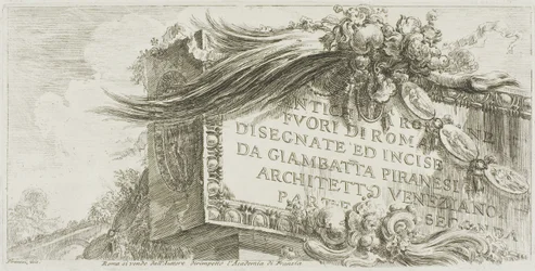 Page de titre : Antiquités romaines hors de Rome dessinées et gravées par Giambat
