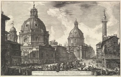Deux églises près de la colonne de Trajan, S. Maria di Loreto et Santissimo Nome di Maria Ve..., vers 1762