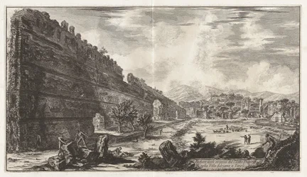 Veduta degli avanzi del Castro Pretorio nella Villa Adriana a Tivoli