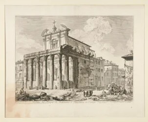 Veduta del Tempio di Antonino e Faustina in Campo Vaccino. (Vue du Temple d