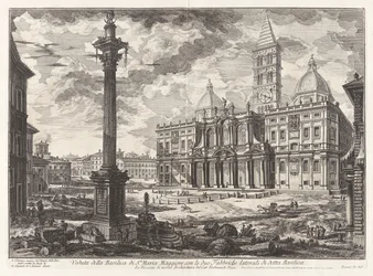 Veduta della Basilica di S.ta Maria con le due Fabbriche laterali di detta Basilica, de Vedute di Roma