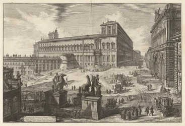 Vue de la Piazza di Monte Cavallo (Piazza del Quirinale avec le Palais du Quirinal au centre), de Vedute di Roma (Vues de Rome)