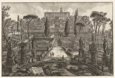 Veduta della Villa Estnse in Tivoli (Vue de la Villa d