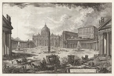 Veduta della gran Piazza e Basilica di S. Pietro
