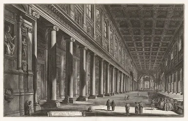 Vue intérieure de la basilique de Santa Maria Maggiore, de Vedute di Roma