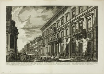 Vue le long de la Via del Corso du Palazzo dell
