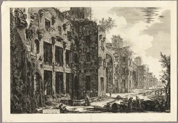 Vue des vestiges visibles des thermes de Dioclétien à S. Maria degli Angeli, de Vues de Rome