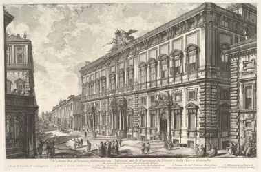 Vue du Palazzo della Consulta sur le Quirinal abritant le Secrétariat papal, vers 1760-78