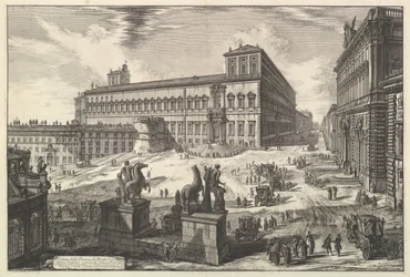 Vue de la Piazza di Monte Cavallo, des Vedute di Roma Vues romaines, vers 1773