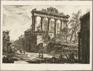 Vue du soi-disant Temple de la Concorde, de Vues de Rome