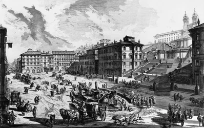 Vue des marches espagnoles à Rome, Italie