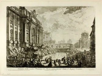 Vue de la grande fontaine de Trevi anciennement appelée l