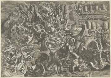 Bataille navale entre les Troyens et les Grecs
