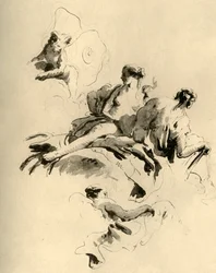 Cupidon et trois femmes, milieu du XVIIIe siècle, 1928