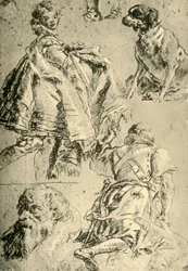 Études de détail pour les fresques dans le Kaisersaal de la Résidence de Wurtzbourg, 1751-1752