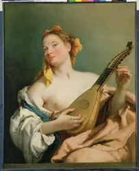 Fille avec une mandoline, 1755-60