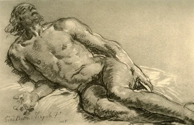 Nu allongé, la moitié supérieure du corps partiellement relevée, 1752, 1928