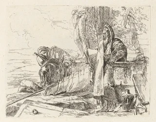Philosophe debout et deux autres figures, de Vari capricci