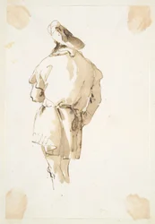 Figure masculine debout vue de dos