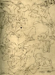 Études pour une Madone avec enfant et anges, milieu du 18ème siècle, 1928
