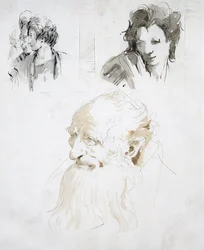 Trois études de têtes