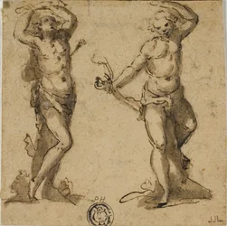 Deux croquis de Saint Sébastien