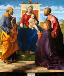 Madone et Enfant en trône avec des saints et un donateur