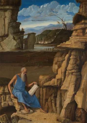 Saint Jérôme lisant dans un paysage, vers 1480-1485