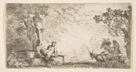 Un satyre allongé au pied d