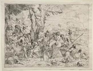 Laban cherchant des idoles dans les bagages de Rachel, vers 1635