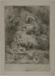 La Nativité avec Dieu le Père et les anges