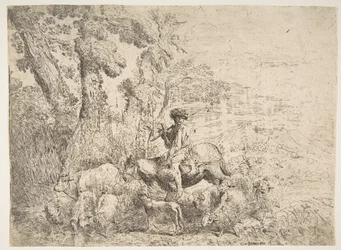 Jeune berger à cheval