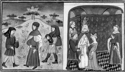 Décaméron, Alexandre rencontre un jeune abbé; le Pape unit en mariage Alexandre et la princesse d’Angleterre. Deuxième journée, nouvelle 3