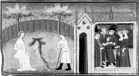 Décaméron, Cimon observe Iphigénie ; un double mariage est célébré. Cinquième journée, nouvelle 1