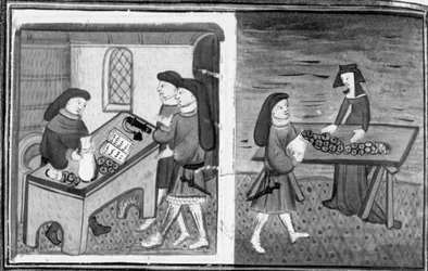 Décaméron, Guasparruolo prête de l’argent à Gulfardo ; Gulfardo remet l’argent à Ambrogia. Huitième journée, nouvelle 1