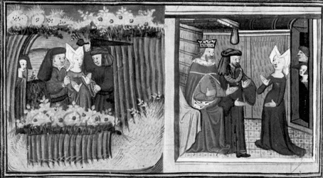 Décaméron, Une femme est agressée à Chypre ; la femme obtient audience auprès du roi. Première journée, nouvelle 9.