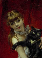 Fille au chat noir, v.1885