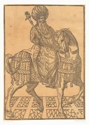 Homme à cheval avec un turban