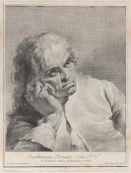 Homme pensif reposant sa tête sur sa main, 1743