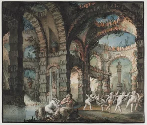 Famille de satyres avec chérubins dansants, c. 1775-76