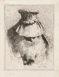 Vieil homme avec un grand chapeau, de la Raccolta di Teste (Collection de têtes)